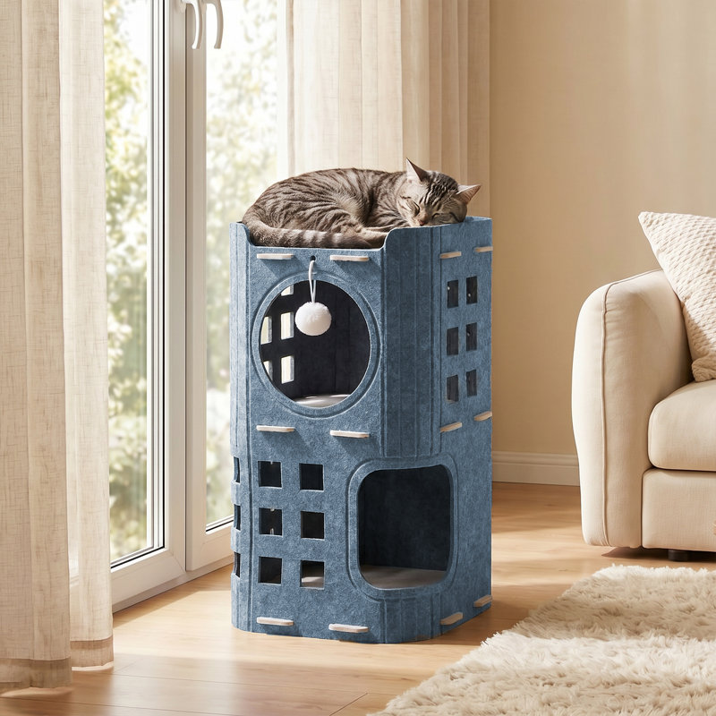 Polyester Pet Bed, 60cm H x 37cm W x 37cm D, Blue