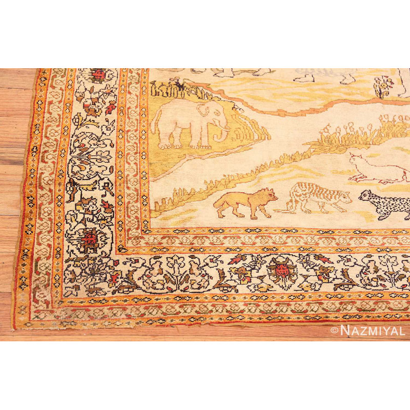 One-of-a-Kind 5' X 7' Before 1900 Wool Area Rug in Brown/Beige