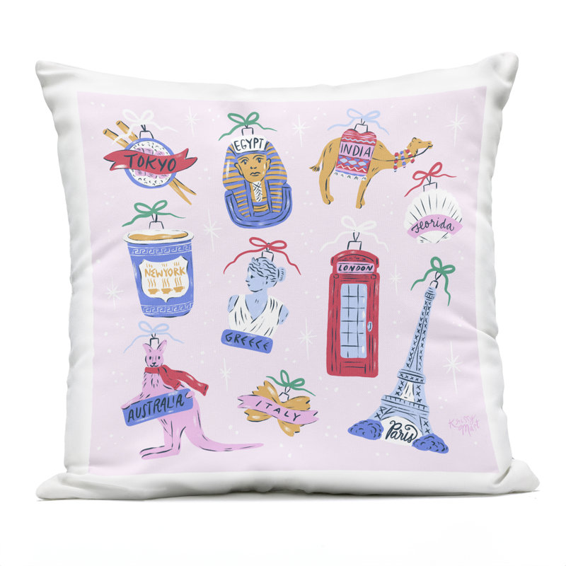 Conception de coussin décoratif Global Travel Ornaments par Krissy Mast
