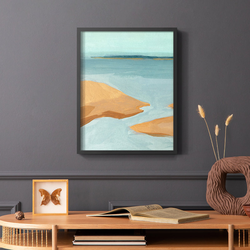 «Out on the Sandbar IV», reproduction encadrée - bois massif, Noir, H 14 po x l 11 po