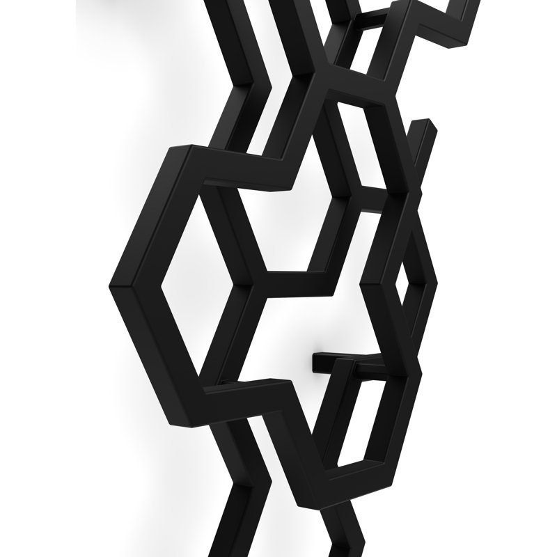 Hex Vertical Designer Radiator 1200Hx486W, Black