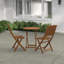 2 - Person Wood Patio Dining Set with Round Table