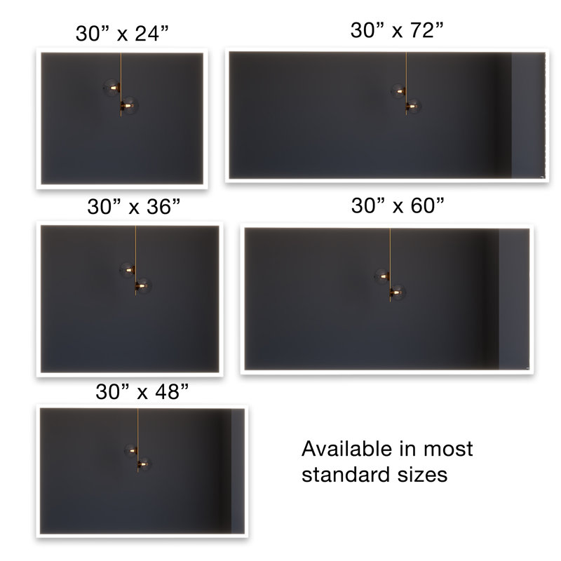 Smart Dimmable LED Voice Controlled Modern Bathroom Vanity Mirror, 30.00" H x 24.00" W x 1.50" D