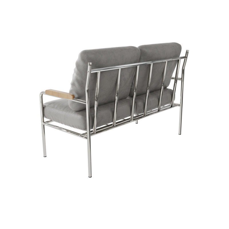 Causeuse glamour moderne en acier inoxydable avec pieds en acier inoxydable 47,2 po 32663C21AAE0465BB71F9C9D7C0F28F1