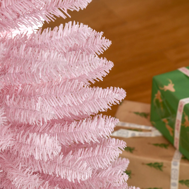 Arbre de Noël artificiel 6 pi avec arbre de Noël mince 6 pi avec 390 branches réalistes et support en plastique