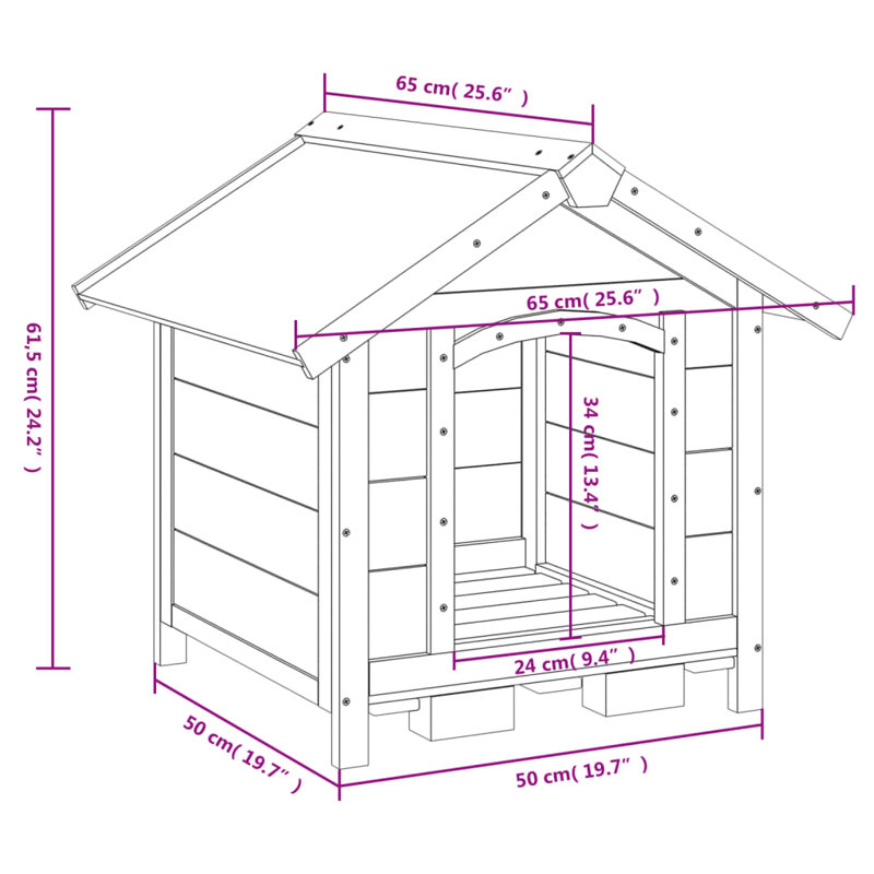 Goldenray Wood Dog House, Brown