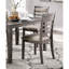 Ensemble de salle à manger en bois 5 pièces - table grise et 4 chaises avec revêtement en tissu et style transitionnel