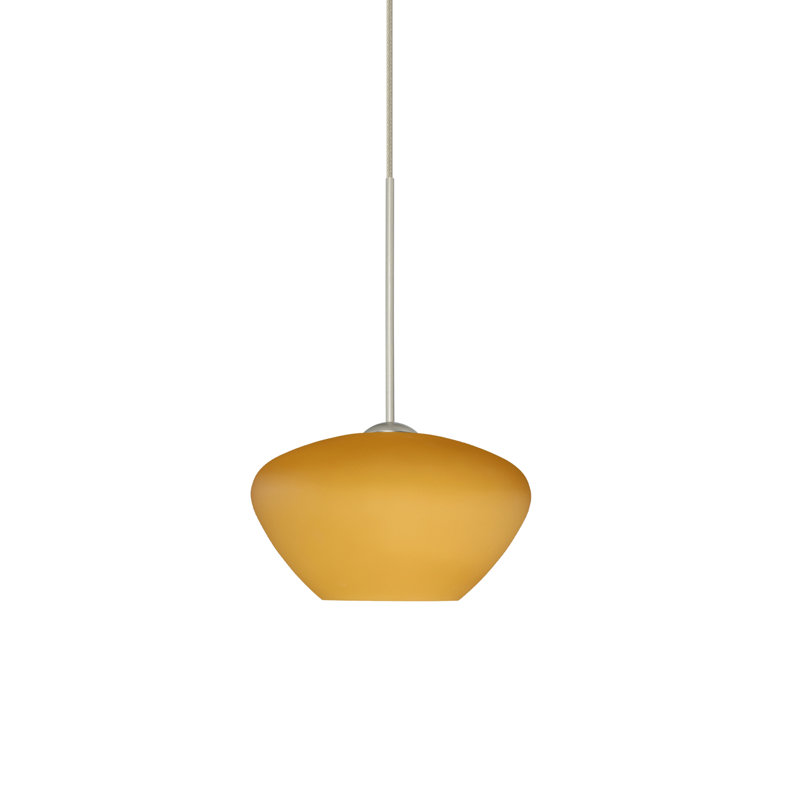 Luminaire suspendu géométrique à 1 lumière Srinivas, Halogène, Nickel satiné, Vanille matte