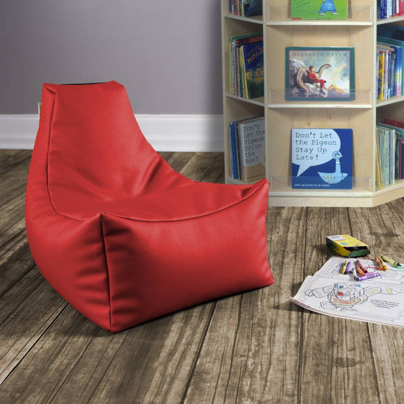 Juniper Jr Classroom Bean Bag Chair, Premium Vinyl, Red