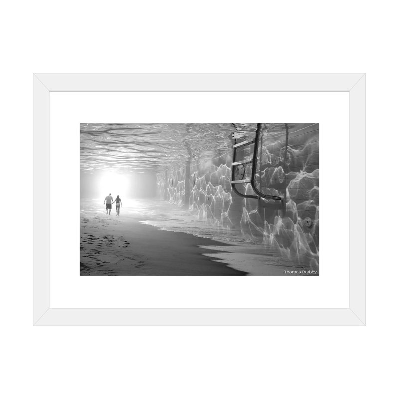 «Sunbathing» par Thomas Barbey - impression d'art graphique, Papier encadré blanc, H 16 po x l 24 po x P 1 po