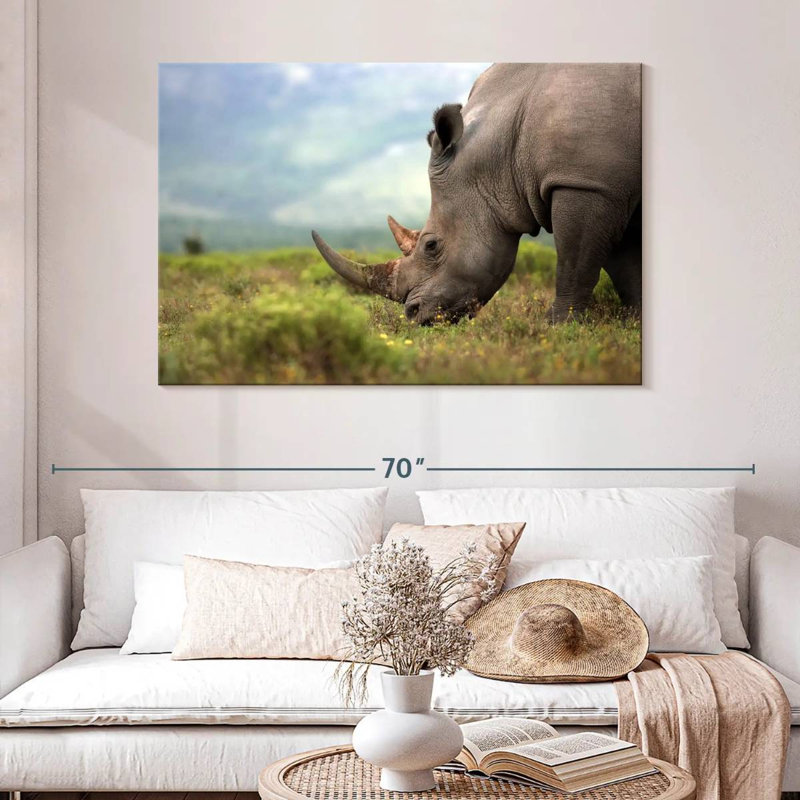 Rhinocéros en voie de disparition Brampt, H 32 po x l 48 po