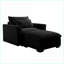 Canapés-lits, canapé modulaire moderne avec repose-pieds avec rangement, velours côtelé noir pour le salon / appartement / bureau | Noir | Velours côtelé