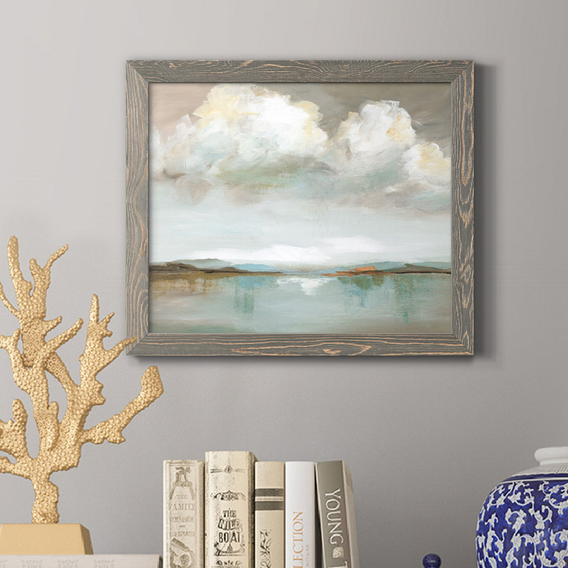 Grand ciel - cadre photo, reproduction d'art sur toile, H 20 po x l 17 po x P 1,5 po, gris