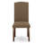 5 Piece Modern Dining Table Set Includes a Rectangle Wooden Table with Butterfly Leaf and 4 Dark Coffee Linen Fabric Parsons Chairs, Mahogany