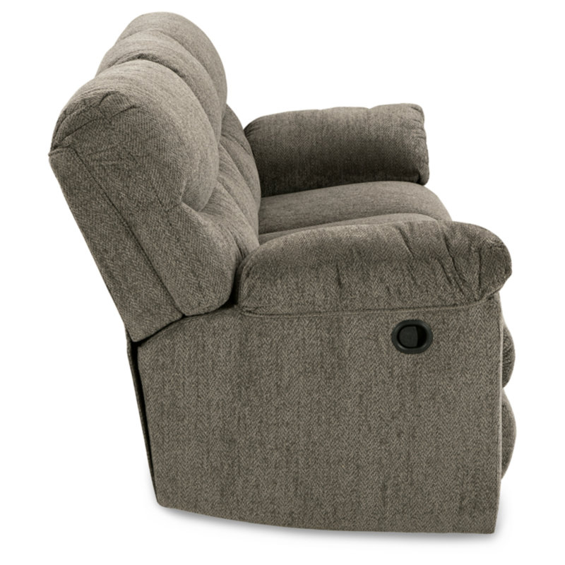 Alphons Upholstered 93'' Reclining Sofa, Gray 100% Polyester