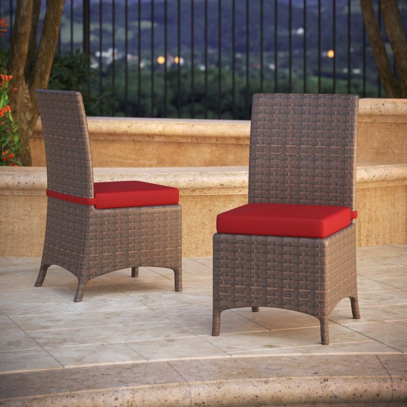 Sunbrella® Indoor/Outdoor Dining Chair Cushion, Sunbrella® Jockey Red