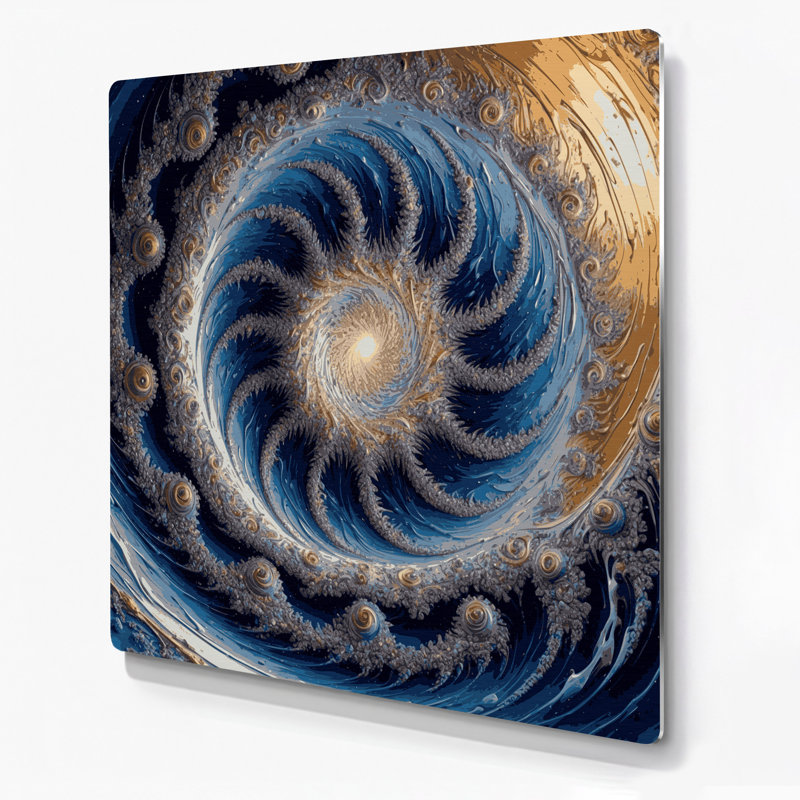Art mural en métal gris, H 192 po x l 192 po x P 0,05 po