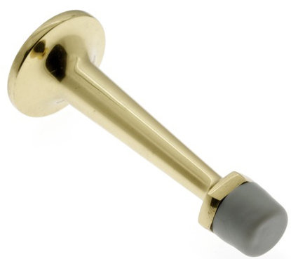 Solid Brass Baseboard Stop, Polished Brass