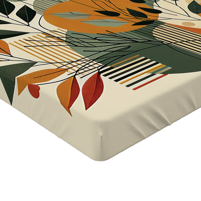 Drap-housse Ambesonne Monstera_ Botanique abstrait moderne_ Écume de mer de Sienne brûlée pâle, Drap-housse grand