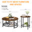 Ensemble de table de salon, de table basse et de table de bout 3 pièces Brinnley, de tables d'appoint industrielles modernes avec tablette de rangement, de 3 tables basses rondes pour la maison d'appartements (ensemble de 3)-1366247986