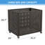 Pool Float Storage Organizer with Wheels - Large Outdoor Mesh Rolling Cart for Toys & Noodles, Heavy-Duty Wicker Storage Bin with Locking Casters, Grey