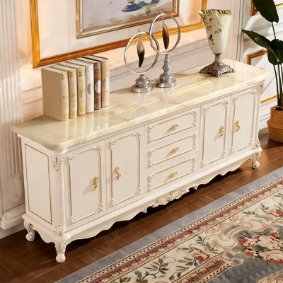 Buffet de table en bois fritté blanc