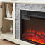 Meuble télé 70 po avec rangement à 2 portes et foyer électrique de 23 po Afor, meuble multimédia en cerisier pour salon Afor-375280354-375280365-385633455