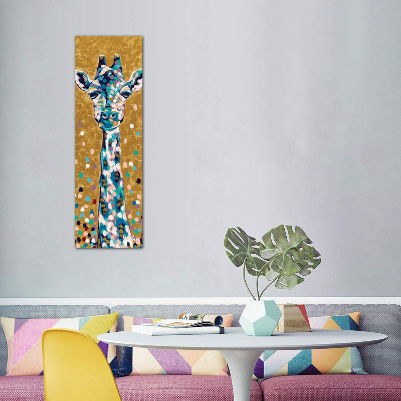 Golden Girl Giraffe by Jodi Augustine - Wrapped Canvas Painting, 152.4 cm H x 50.8 cm W x 3.175 cm D