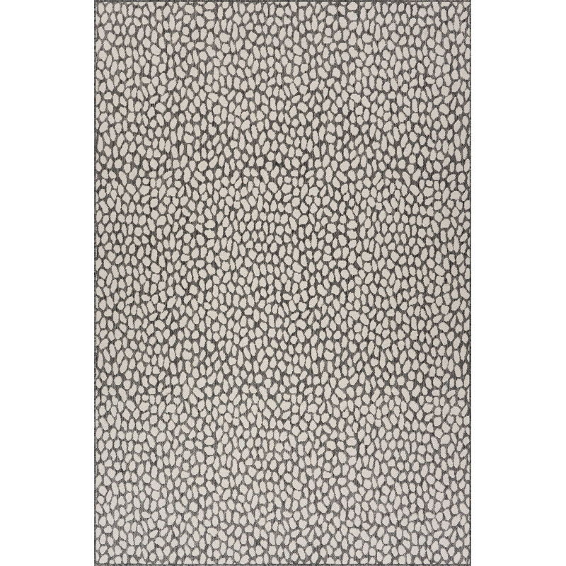  Tapis d'intérieur / extérieur à imprimé animal Solira, Gris, Rectangle 9 pi 6 po x 12 pi