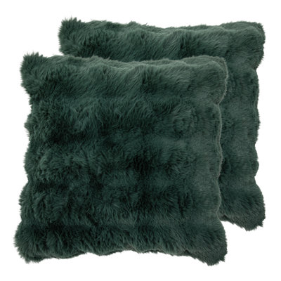 Ensemble de 2 coussins décoratifs en fourrure synthétique ultra doux Nuage Sage