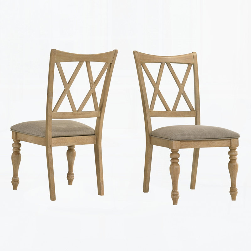 Chaises de salle à manger en bois massif à dossier croisé (ensemble de 2)