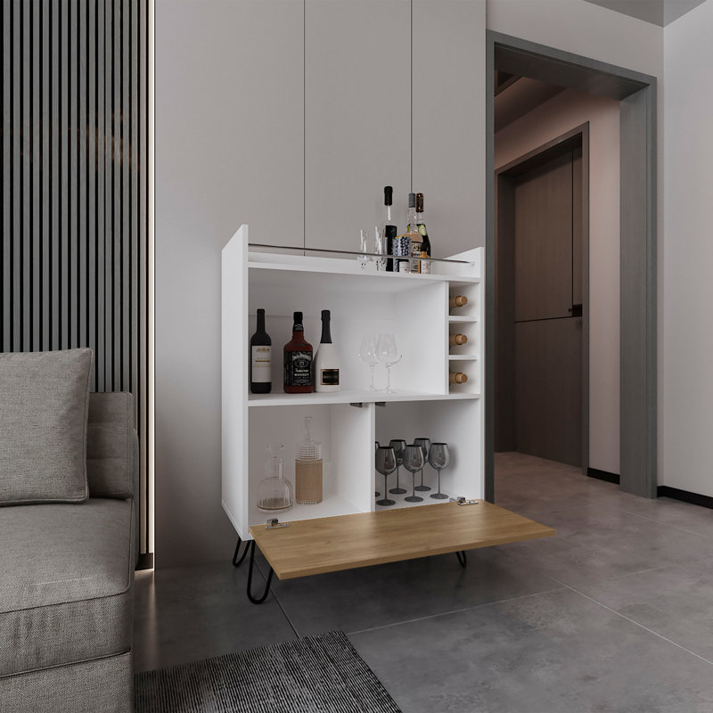 Bar, 1 porte, 4 tablettes