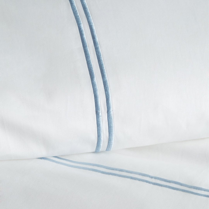 Stripe Sateen Duvet Cover, Queen, Blue