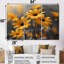 Monochromes jaunes et noirs, fleurs de la forêt I - marguerites, ensemble d'art mural-107190189-107190191