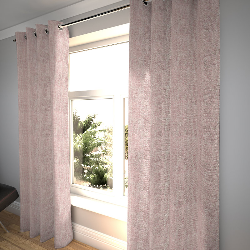 Cotton Blend Blackout Curtains / Drapes Pair, Pink, 66" W x 54" L