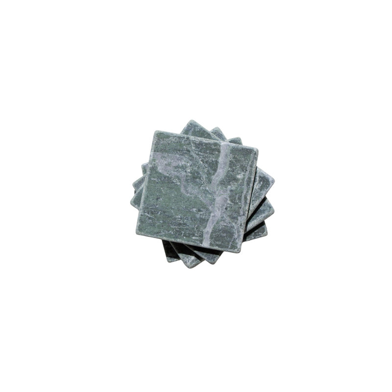 Ensemble de sous-verres en marbre, Green