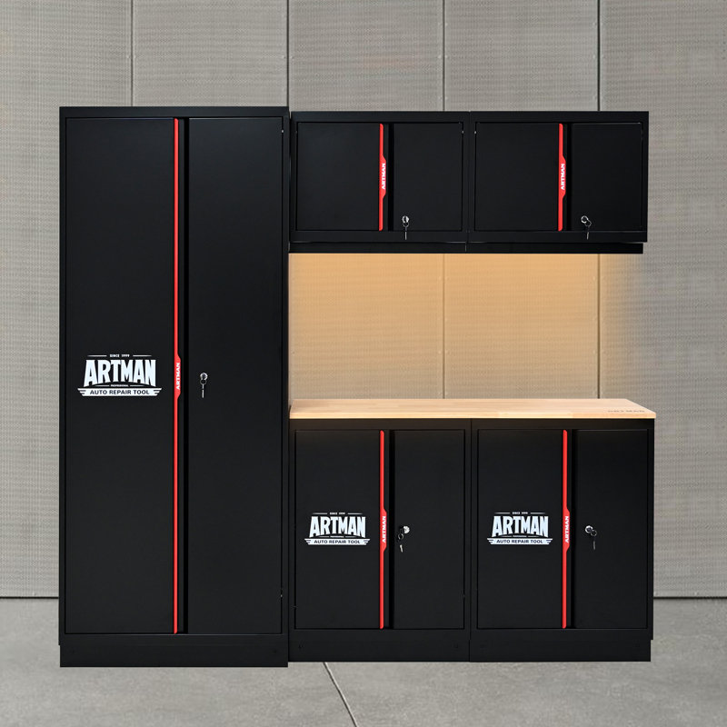 Steel Filing Cabinet With Compartments For Office Use, Storage, File Storage, Archives, And High and Low Cabinets--Black&Red