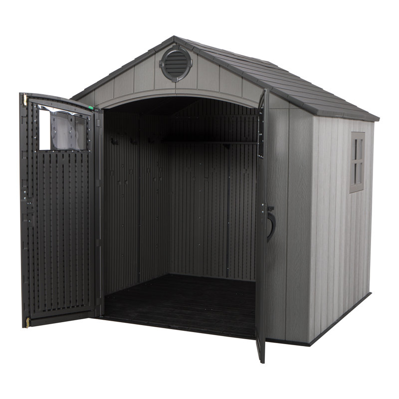 Lifetime 8 Ft. x 7.5 Ft. High-Density Polyethylene (Plastic) Outdoor Storage Shed with Steel-Reinforced Construction