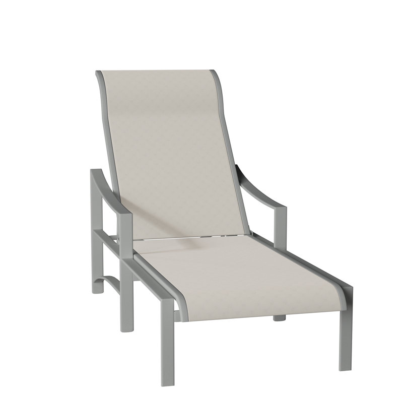 Kenzo Outdoor Metal Chaise Lounge, Bogota, Snow