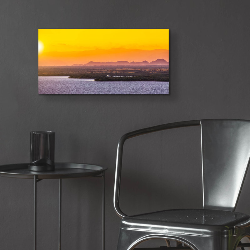 «Iles au coucher du soleil» par Jonathan Ross, art mural en verre acrylique,, H 12 po x l 24 po