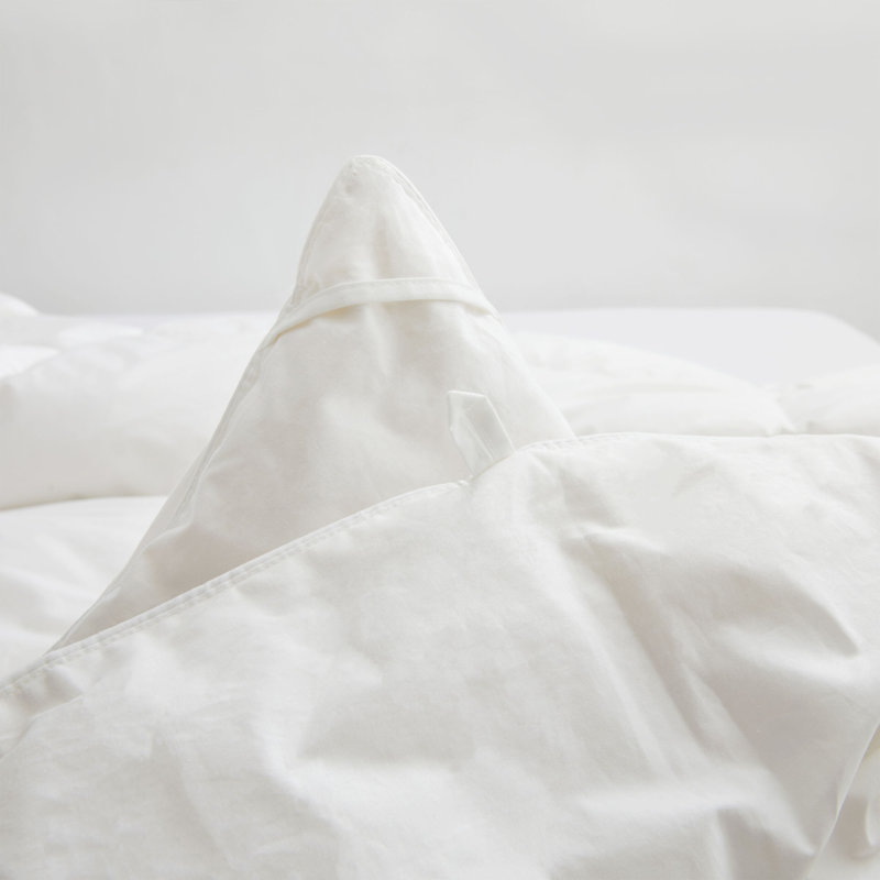 All Season Goose Feather Fiber Comforter with 100% Cotton Cover Duvet Insert, Twin