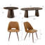 Ensemble de table de salle à manger extensible de 47 à 83 po avec chaises rembourrées-1347775587-1347775598