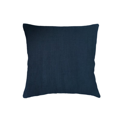 Oreiller en lin bleu marine 24 po x 24 po avec insert en duvet