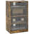 Media Cabinet, 4-Tier Stereo Cabinet, Modern Audio Video Media Stand with Adjustable Shelves, Tempered Glass Doors, and Cable Management,wood-162952724