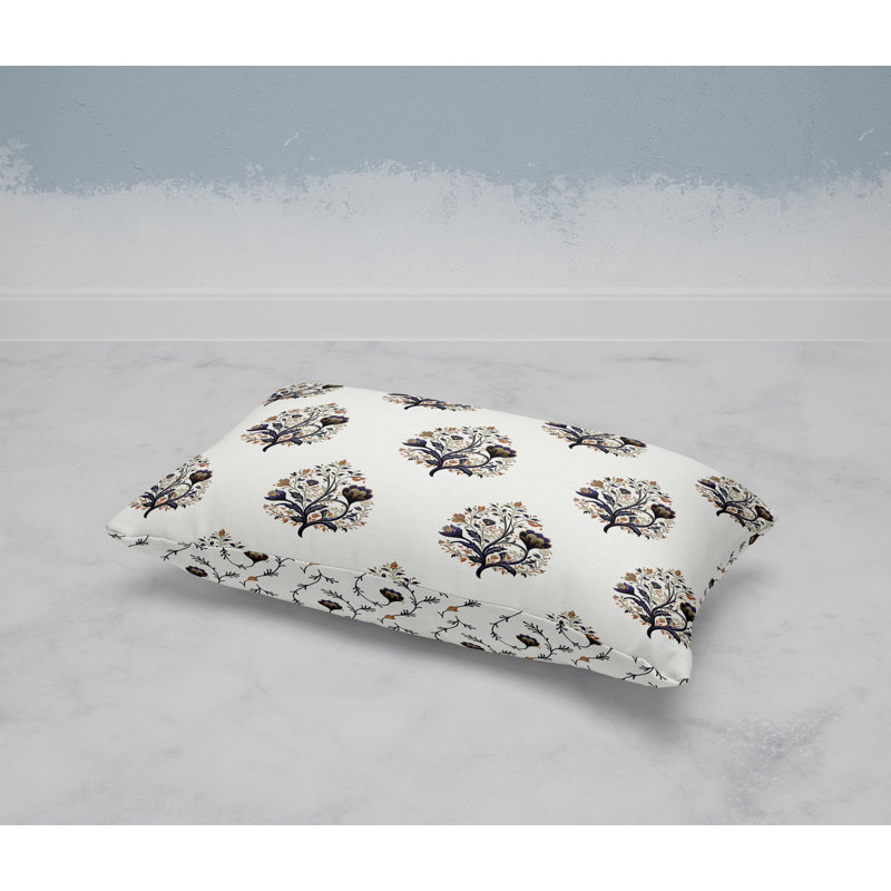 Springtime Bliss  Rectangular Throw Pillow, Brown/White