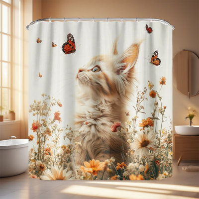 Mignon rideau de douche avec crochets