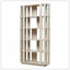 Bibliothèque ovale en bois ouverte, bibliothèque autoportante à cadre en panneau de fibres à densité moyenne, support de rangement à 5 niveaux facile à assembler pour le salon, décoration de bureau à domicile-134643836