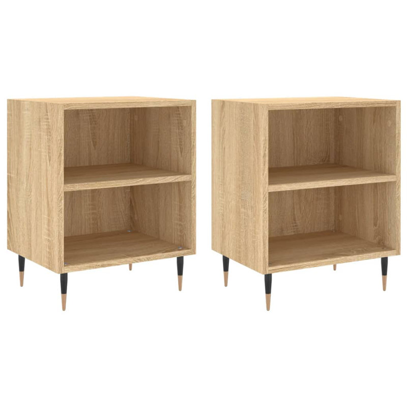 Lavonne 40cm W Manufactured Wood Bedside Table, Sonoma Oak
