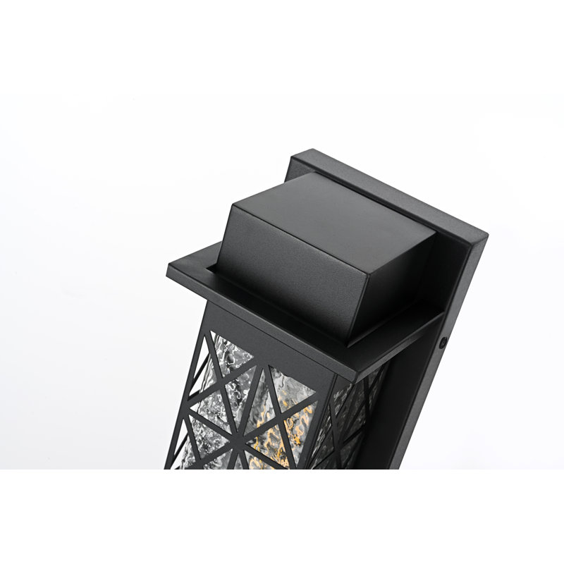 Moxley Outdoor Wall Sconce in Black, 15" H x 5" W x 5" D