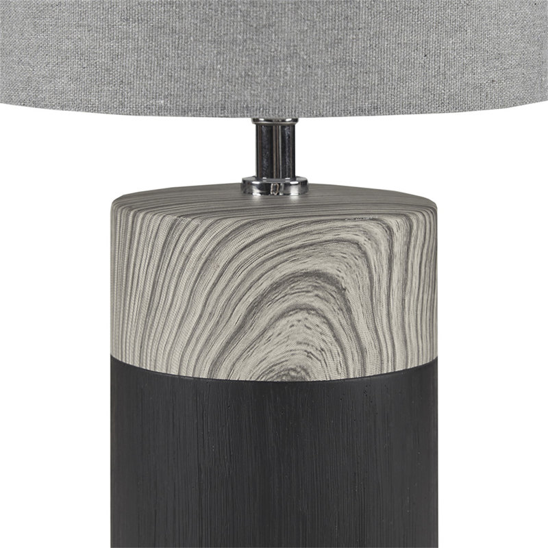 Lampe de table en céramique texturée, Noir, Gris